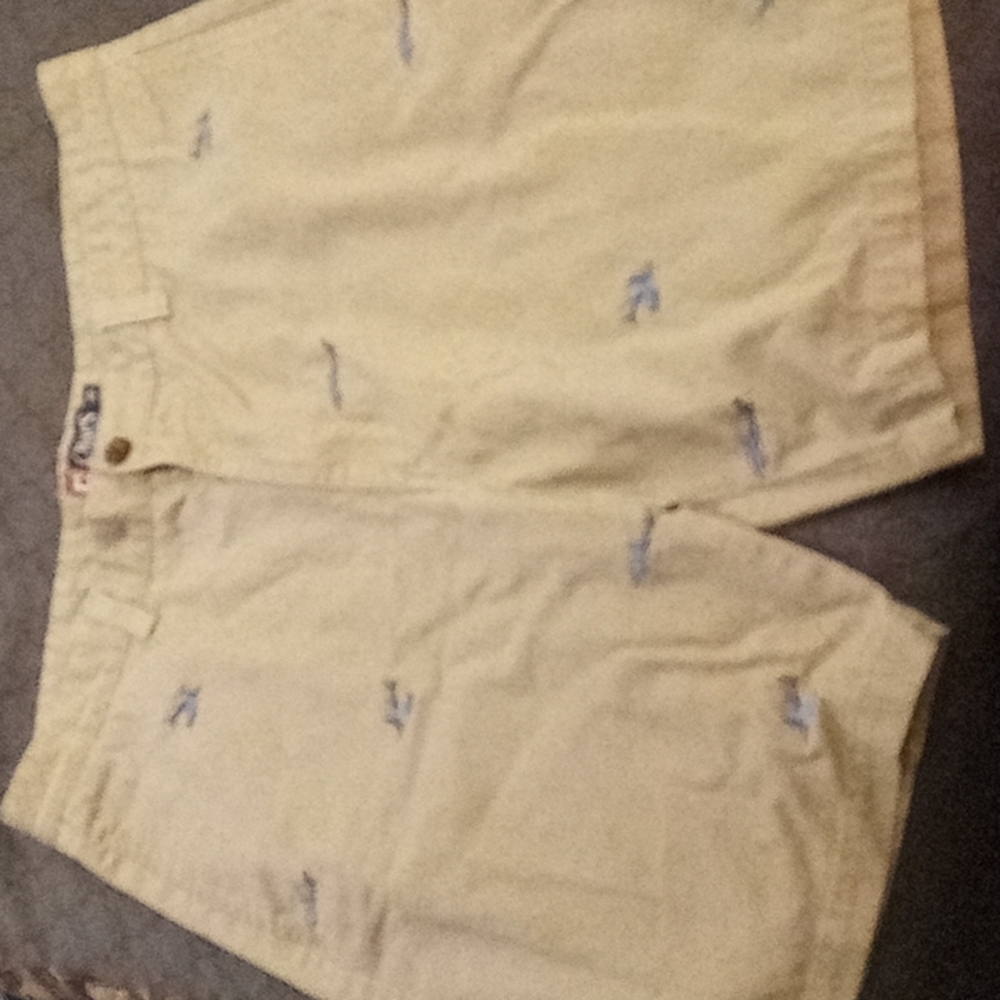 Chaps men's khaki shorts with sharks. Size 38.
